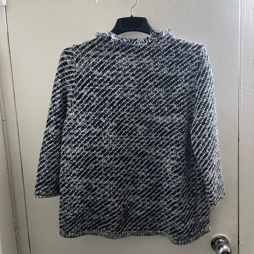 Women's Black, blue and White Sweater - Picture 2 of 6